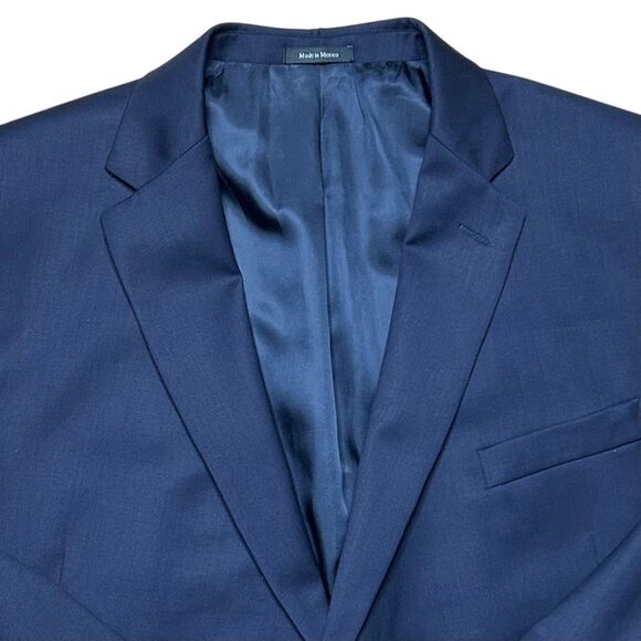 Joseph & Feiss Gold Executive Fit Blazer 50R Navy Blue 100% Wool Sport Coat - Picture 3 of 11